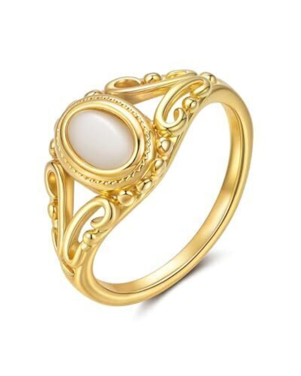 9165 Gold Signet Rings Non Tarnish Gold Rings, Waterproof Gemstones
